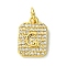 Rack Plating Brass Micro Pave Clear Cubic Zirconia Charms, Long-Lasting Plated, Lead Free & Cadmium Free, Rectangle with Letter Pattern, with Jump Ring, Real 18K Gold Plated, Letter G, 14x9.5x2mm, Hole: 3mm