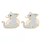 Alloy Enamel Pendants, Light Gold, Pterosaur Charm, Light Blue, 29.5x32x1.5mm, Hole: 2mm