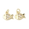 Brass Micro Pave Cubic Zirconia Charms, Fish, Rack Plating, Long-Lasting Plated, Cadmium Free & Lead Free, with Jump Ring, Real 18K Gold Plated, 11x13x2.5mm, Hole: 3.5mm