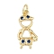 Rack Plating Brass Micro Pave Cubic Zirconia Pendant, Lead Free & Cadmium Free, Long-Lasting Plated, Human Charms, with Jump Ring, Real 18K Gold Plated, 20.5x10x2.5mm