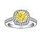 925 Sterling Silver Micro Pave Cubic Zirconia Plain Band Rings, Real Platinum Plated, Square, Yellow, Inner Diameter: 17mm