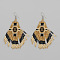 Handmade Chinese Style Glass Seed Beads Hexagon Pattern Tassel Dangle Earrings, Platinum, Camel, 80x45mm