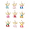 Handmade Glass Enamel Pendants, Heart-shape Angel, with Alloy Wing & Iron Loop & Glass Pearl, Golden, 28.5~29x22x8.5mm, Hole: 2.5mm