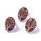Adjustable Natural Tiger Eye Finger Rings, with Rose Gold Brass Findings, Oval, Size 8, 18mm