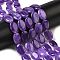Natural Dyed Malaysia Jade Beads Strands, Flat Oval Shape, Blue Violet, 18~18.5x12~13x4.5~5mm, Hole: 1mm, about 22pcs/strand, 15.75''(40cm)