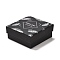 Cardboard Jewelry Packaging Boxes, with Sponge Inside, for Rings, Small Watches, Necklaces, Earrings, Bracelet, Feather Pattern, 7.3x7.3x3.1cm