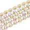 Brass Rhinestone Strass Chains, Rhinestone Cup Chains, Raw(Unplated), Nickel Free, Crystal AB, 2.3~2.4mm, about 10yards/bundle