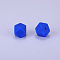 Hexagonal Silicone Focal Beads, Midnight Blue, 23x17.5x23mm, Hole: 2.5mm
