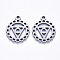 Non-Tarnish 304 Stainless Steel Pendants, Chakra, Vishuddha, 17.5x14x1mm, Hole: 1.6mm
