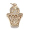 Brass Micro Clear Cubic Zirconia Pendants, Long-Lasting Plated, Basketball & Basketed, Real 18K Gold Plated, 20.5x14x5mm, Hole: 3.5mm