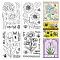 4Pcs 4 Styles Custom PVC Plastic Clear Stamps, for DIY Scrapbooking, Photo Album Decorative, Cards Making, Flower, 160x110x3mm, 1pc/style