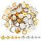 240pcs 8 styles 201 Stainless Steel Sew on Prong Settings, Claw Settings for Flat Back Rhinestone, Flat Round, Mixed Color, Tray: 7~14.5mm, 7.5~15x6~8mm, Hole: 1mm, 30pcs/style