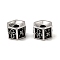 Brass Cubic Zirconia Beads, Long-Lasting Plated, Lead Free & Cadmium Free, Hexagon with Cross, Antique Silver, 7x8x5mm, Hole: 2mm