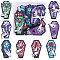 16Pcs 8 Style Opaque Printed Acrylic Pendants, for Halloween, Coffin with Vampire Hand Charm, Mixed Patterns, 41.5~43x23.5~26x2~3mm, Hole: 2mm, 2pcs/style