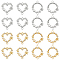 16Pcs 4 Style Alloy Crystal Rhinestone Links, Connector Charms, with White ABS Plastic Imitation Pearl, Ring & Heart, Platinum & Light Gold, 18x17~21.5x3.5mm, Hole: 1.5mm, 4pcs/style