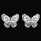 Electroplate Acrylic Pendants, AB Color Plated, Butterfly, Clear, 31x41x4mm, Hole: 1.2mm
