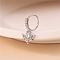Halloween Theme Spider Web Brass Micro Pave Clear Cubic Zirconia Hoop Nose Rings with Charms, Platinum, Inner Diameter: 8mm