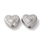 Non-Tarnish 304 Stainless Steel Beads, Heart, Stainless Steel Color, 8x9x3.5mm, Hole: 1.5mm
