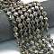 Natural Fluorescent Syenite Rock(Glow under UV Light) Beads Strands, Faceted Hexagonal Cut, Flat Round, with Seed Beads, 8x5mm, Hole: 0.8mm, about 36pcs/strand, 15.16''~15.24''(38.5~38.7cm)