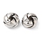 Brass Beads, Knot, Real Platinum Plated, 12x7mm, Hole: 3mm