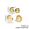 2 Pairs Elegant Fashionable Plastic Earring Sets, Round, Golden, 22~16x22~15mm