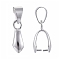 Brass Pinch Bails, Ice Pick, Silver, 14x7mm, Hole: 4x6mm