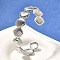 Brass Cuff Bangles for Women, Shell Shape, Platinum, Inner Diameter: 2-1/4~2-3/8 inch(5.6~6.1cm)