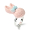 Bunny Resin Finger Ring, Silver Brass Adjustable Ring, Misty Rose, Inner Diameter: 14.5mm