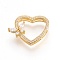 Brass Micro Pave Cubic Zirconia Multi-Strand Links, Lead Free & Cadmium Free & Nickel Free, Long-Lasting Plated, Heart with Butterfly, Clear, Real 18K Gold Plated, 16x20x5.5mm, Hole: 1~1.5mm