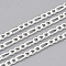 304 Stainless Steel Figaro Chains, Unwelded, with Spool, Silver Color Plated, 3mm, Link: 6x3x0.8mm and 4x3x0.8mm, about 32.8 Feet(10m)/roll
