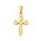 304 Stainless Steel Pendants, with Clear Cubic Zirconia, Cross Charms, Ion Plating(IP), Golden, 25x14.5x2mm, Hole: 3x6.2mm