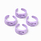 Spray Painted Alloy Cuff Rings, Open Rings, Cadmium Free & Lead Free, Orchid, US Size 7 1/4(17.5mm)