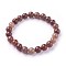 Natural Purple Aventurine Beads Stretch Bracelets, Round, 2 inch~2-1/8 inch(5.2~5.5cm), Beads: 8~9mm