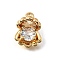 Brass Pave Cubic Zirconia Charms, Cadmium Free & Nickel Free & Lead Free, Shell Shape, Real 18K Gold Plated, 14.5x11x8mm, Hole: 1.8mm