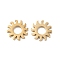 Ion Plating(IP) 304 Stainless Steel Linking Rings, Sun, Real 14K Gold Plated, 7.5x1x1mm, Inner Diameter: 3mm