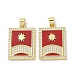 Латунные микропаве прозрачные подвески с фианитом KK-C045-09G-1