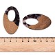 Подвески из прозрачной смолы и ореха RESI-T057-02B-4