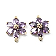 Подвески из латуни с фианитом среднего размера и орхидеей FIND-Z029-03G