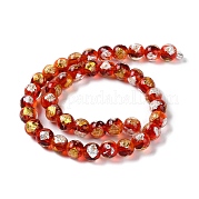 Ручной работы золотые и серебряные бусины Lampwork фольги GLAA-G107-07A-11