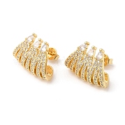Серьги-гвоздики из прозрачного кубического циркония EJEW-L264-003G