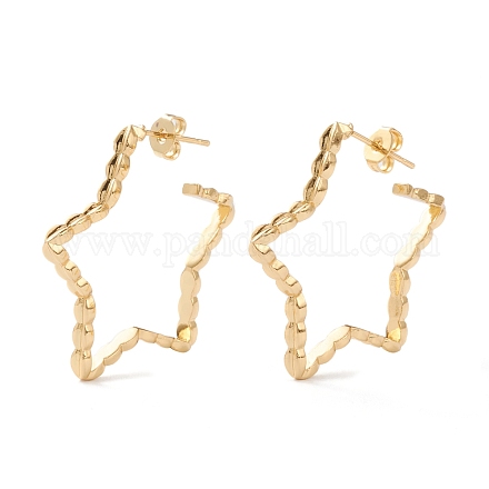 Серьги-кольца из латуни EJEW-J101-12G-1
