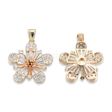 Подвески из латуни с прозрачным фианитом KK-N232-470-1