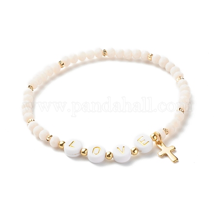Стеклянные бусины растянуть браслеты BJEW-JB06577-04-1