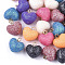 Acrylic Pendants, with Glitter Powder and Brass Findings, Heart, Golden, Mixed Color, 18.5x19x14mm, Hole: 2mm