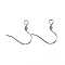 Tarnish Resistant 304 Stainless Steel Earring Hooks, with Horizontal Loop, Stainless Steel Color, 17x17.5x2.5mm, Hole: 2mm, Pin: 0.8mm
