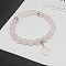 Natural Rose Quartz Charm Stretch Bracelets for Women Men, Heart, No Size