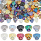 SUPERFINDINGS 100Pcs 10 Colors Glass Skull Charm Pendant Electroplate Crystal Glass Cabochons Skull Head Charm Pendant Beads for DIY Necklace Jewelry Making, Hole: 1.2mm