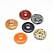 Donut/Pi Disc Natural Gemstone Pendants, Mixed Stone, Donut Width: 16mm, 40x5.5mm, Hole: 8mm