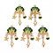 Alloy Enamel Pendants, Cadmium Free & Nickel Free & Lead Free, Light Gold, Shell, Dark Green, 35.5x15x3.5mm, Hole: 1.8~2mm