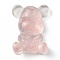 Resin Display Decorations, with Natural Rose Quartz Chips Inside, Bear, 53.5~53.8x41~41.5x17.5~21mm